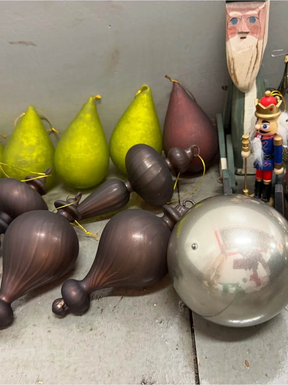 Vintage Hand Blown Glass Christmas Ornaments Large Mixed Lot Teardrop Balls